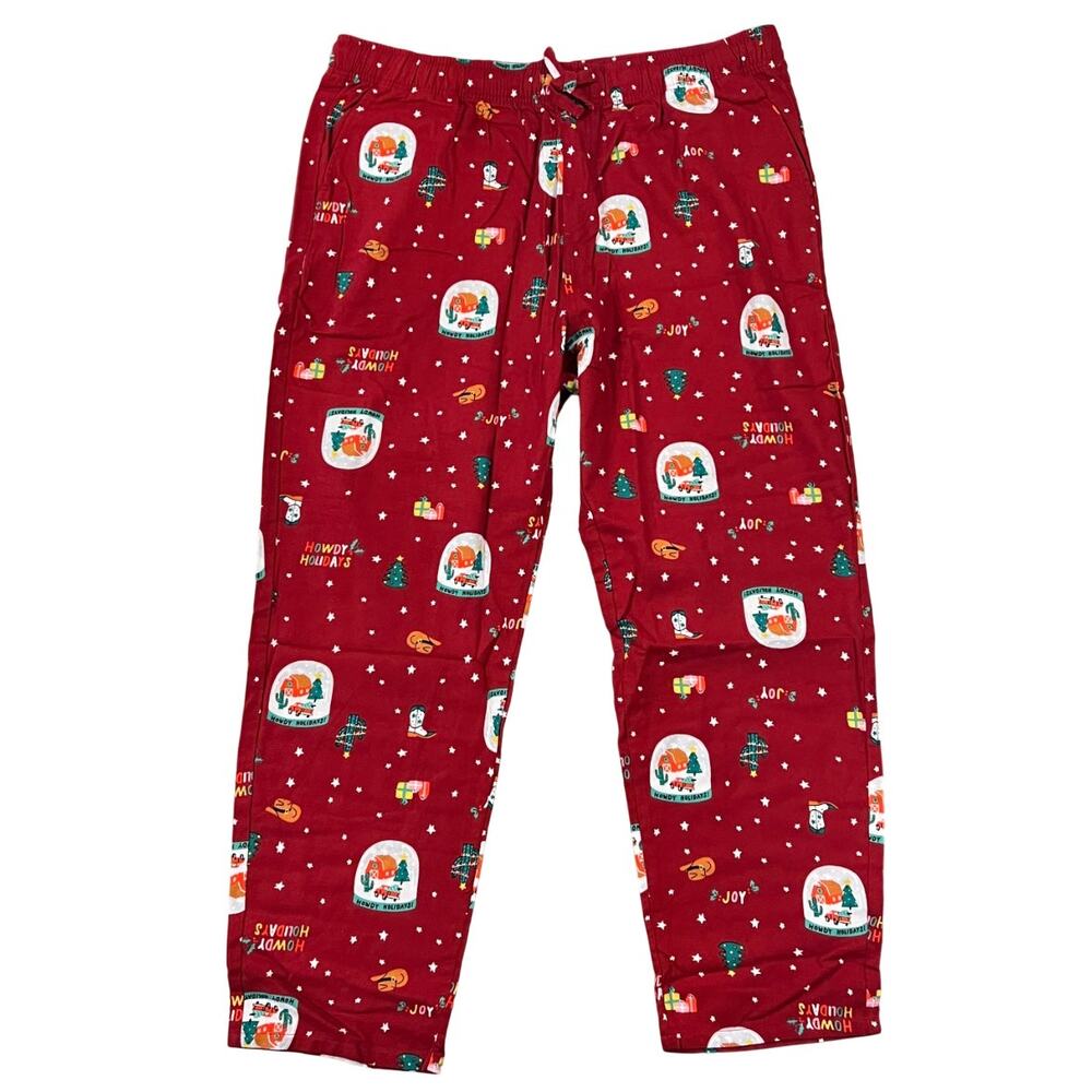 NWT Old Navy Red Christmas Snow Globe Flannel Pajamas Pants - XXL